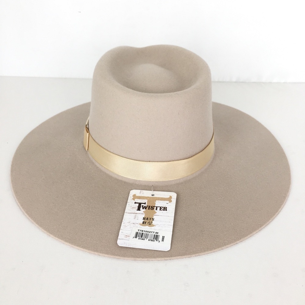 Wool Hat By Twister Cream NEW Size Medium Boho Cowgirl Cowboy Hat Western NWT - Picture 5 of 12
